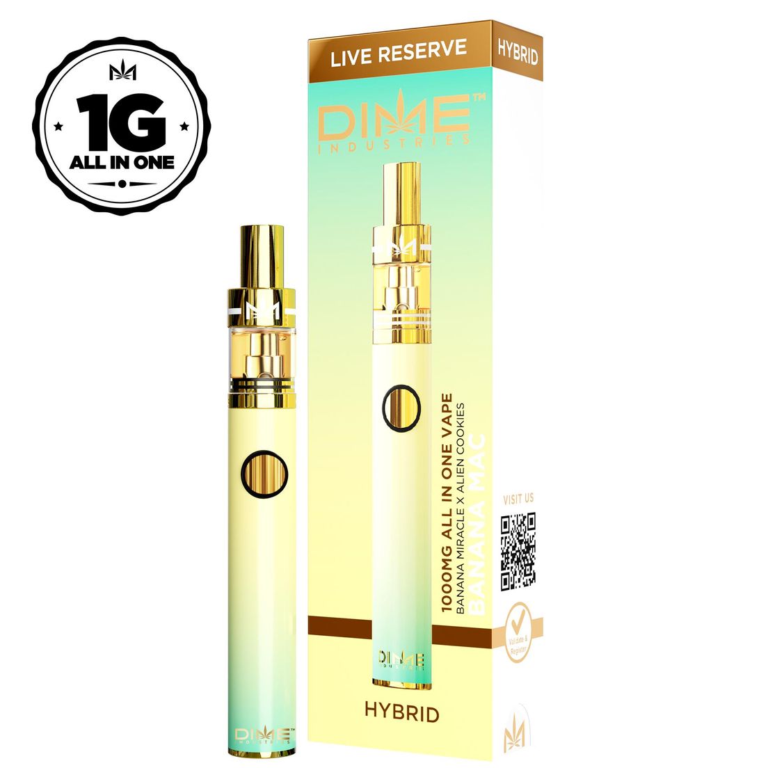 Dime 1g Live Resin Disposable - Banana MAC