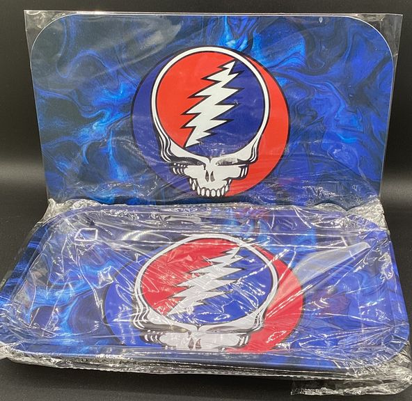 AFG Distribution- Steal Your Face Swirls- Grateful Dead- Pulsar- Metal Rolling Tray- Magnetic Lid- 11 x 7