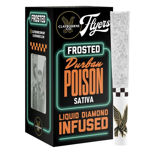 Claybourne Co. - Frosted Flyers - (x5) .5g Infused Prerolls - 2.5g - Durban Poison
