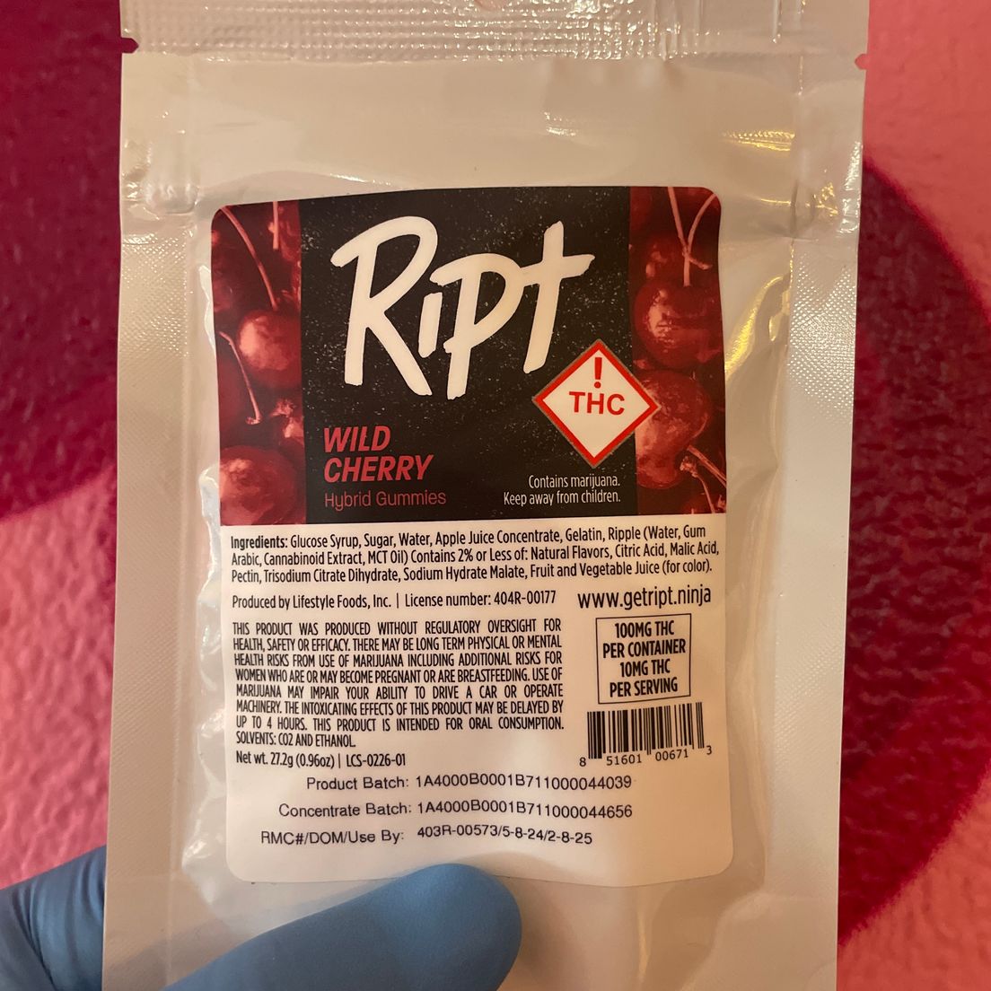 RIPT - Wild Cherry , Gummies 100mg