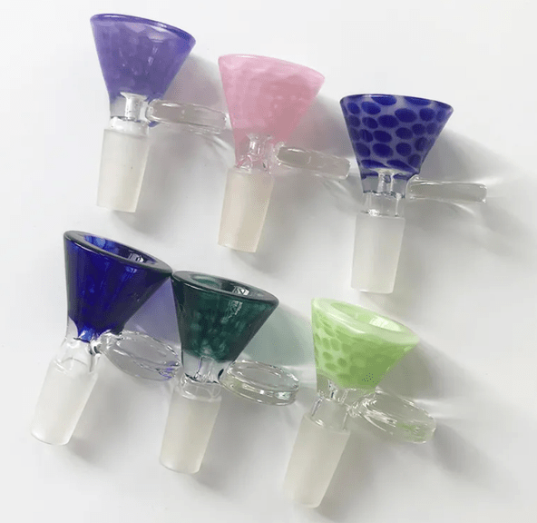 Bowl - 14mm Glass Male Slide (Assorted Colors)