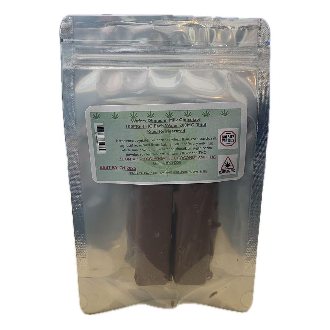 Acadia - Wafers Dipped in Milk Chocolate - 200mg