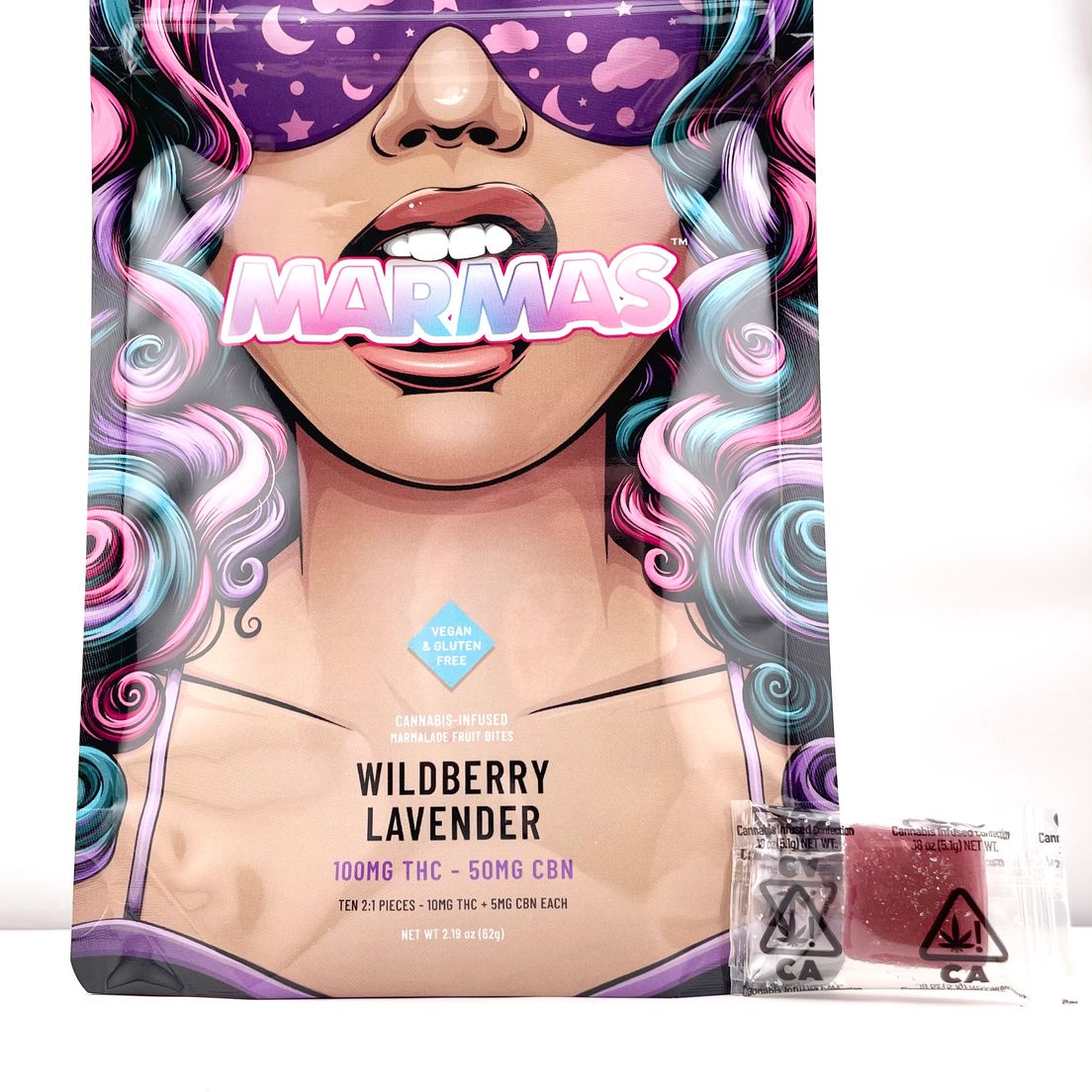 2: 1 THC: CBN Wildberry Lavender Vegan Fruit Bites - Marmas