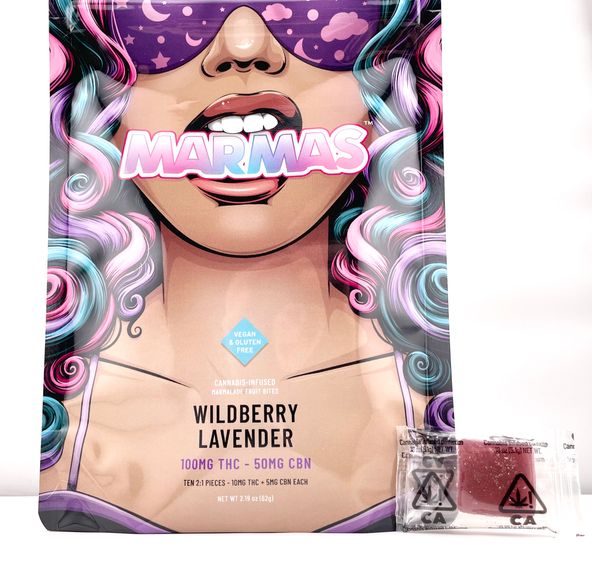 2: 1 THC: CBN Wildberry Lavender Vegan Fruit Bites - Marmas