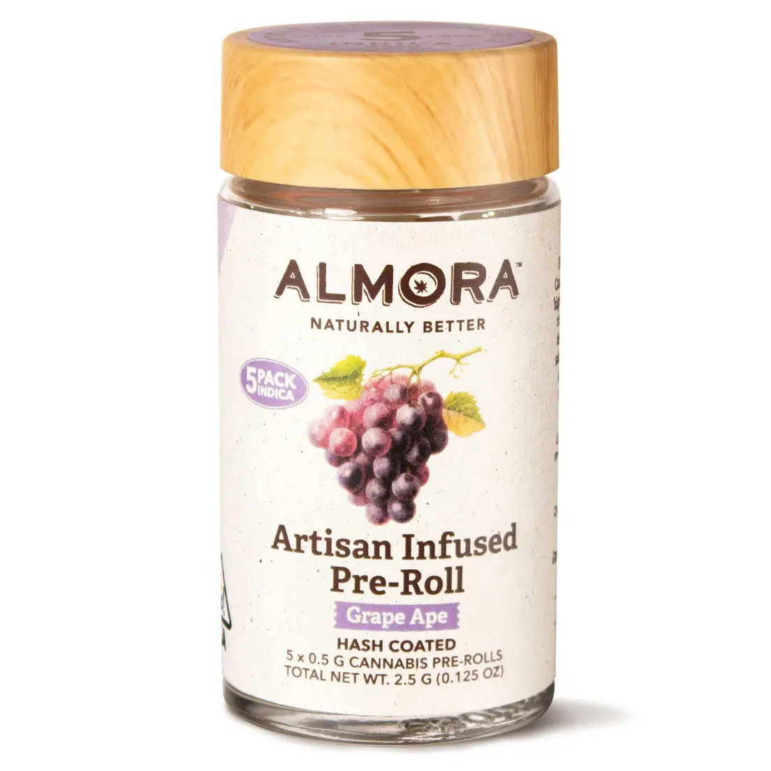 Almora - (x5) .5g Artisan Infused Prerolls - 2.5g - Grape Ape