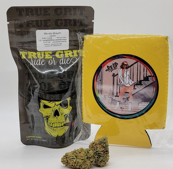 *Deal! $75 1/2 oz. Mendo Breath (32.56%/Indica) - True Grit + Beverage Cozy