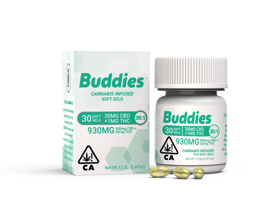 BUDDIES SOFT GEL- 30mg:1mg CBD/THC
