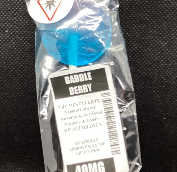 207 Edibles- Babble Berry- Sugar Free- Lollipops- 40MG