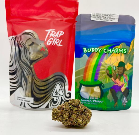 *Deal! $75 1/2 oz. Grandpa's Gold (23.89%/Hybrid)-Trap Girl + 50mg Gummy Cubes-Buddy Charms