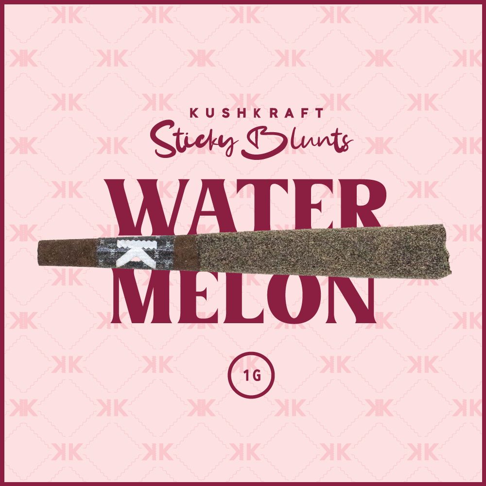 1 x 1g Shatter Infused Indica Blunt Pink Tar Watermelon by KushKraft