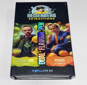 HEISENBERG DUAL CHAMBER VAPE – LEMON LIME HYBRID + PEACH HYBRID (3 GRAM + 3 GRAM)