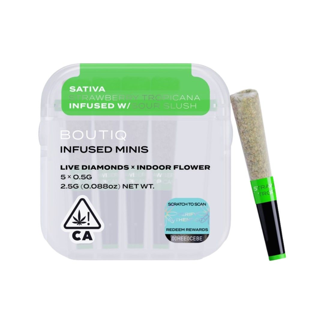 Boutiq Infused Mini Pre-Roll 5pk Strawberry Trop x Sour Slush 2.5g
