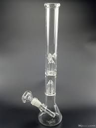 12" DOUBLE PERC GLASS BONG