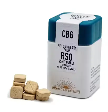 Emerald Bay Extracts - WHITE CBG 25MG TABLETS (1000MG PACKAGE)
