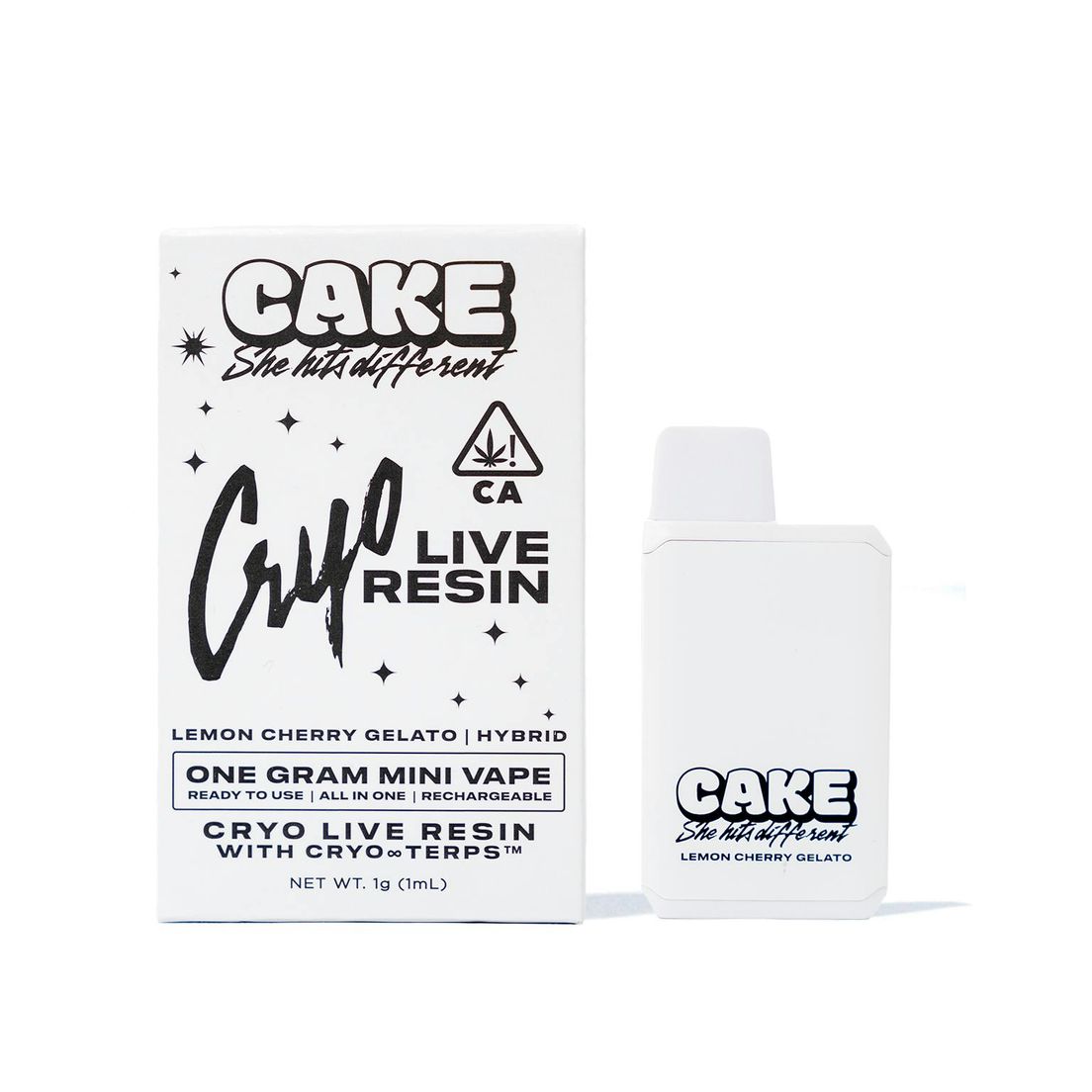 Cake - Cryo Live Resin Mini AIO - Lemon Cherry Gelato - 1g