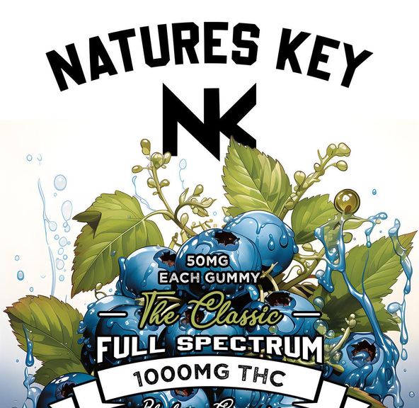 NATURES KEY BLUEBERRY FULL SPECTRUM GUMMIES 1000MG