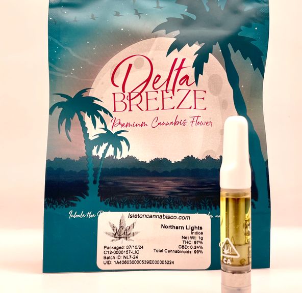 *BLOWOUT DEAL! $25 1g Northern Lights (Indica) Cartridge - Delta Breeze