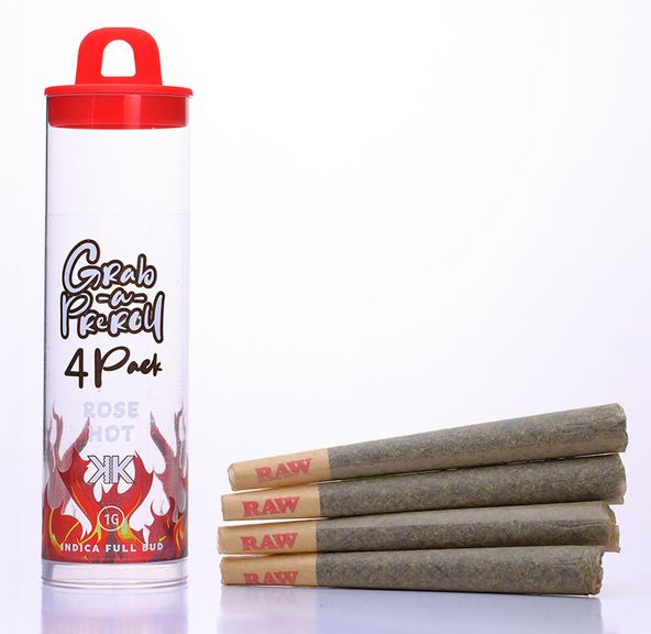 1G X 4 Rose Hot Grabba Pre Roll 4 Pack by Kushkraft