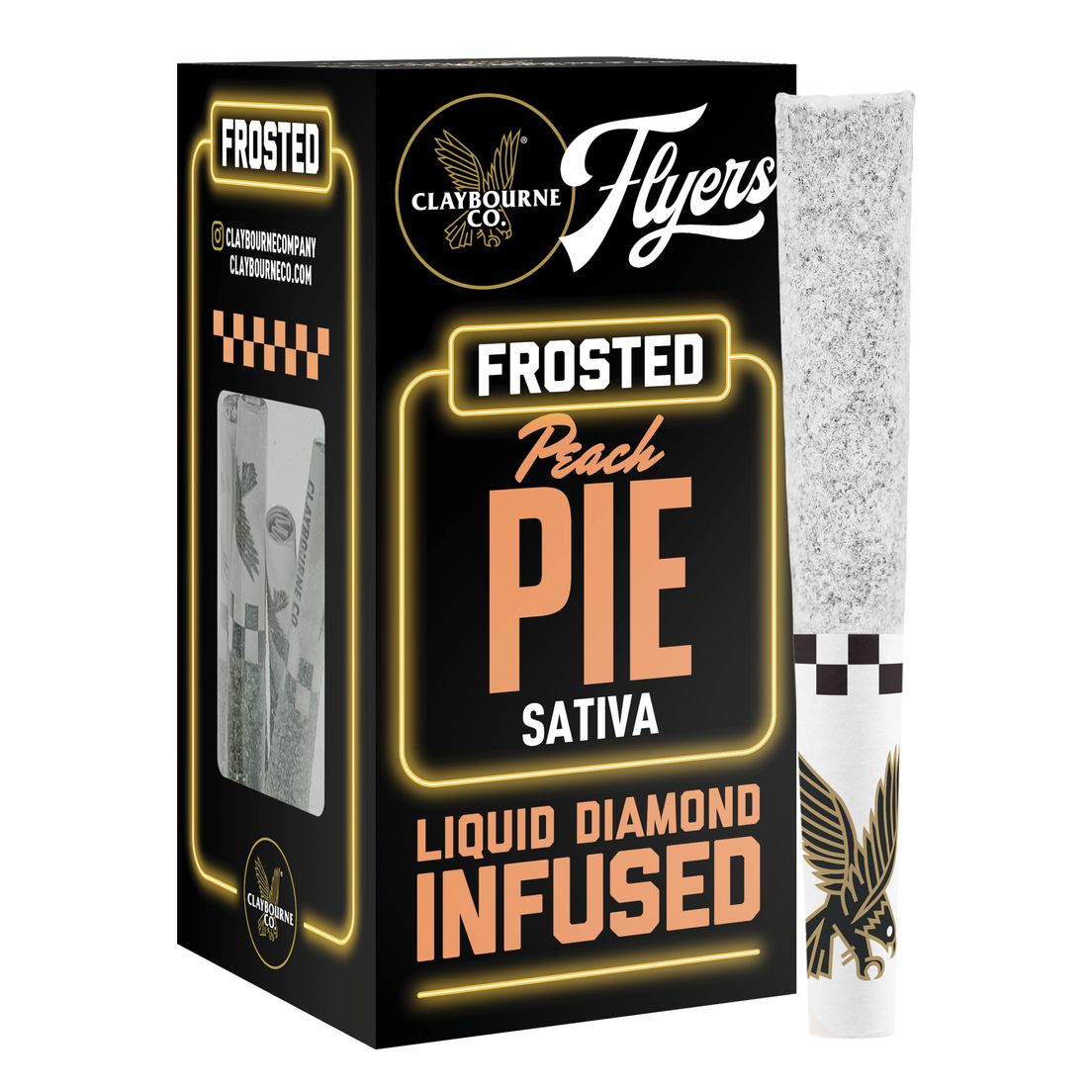 Claybourne | Infused Prerolls | 5 x .5g | Diamond Frosted | Peach Pie