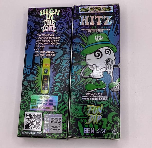 zone vape battery HITZ - Disposable - Fun Dip - 2G at Goodies Flavour:Red Sour Raspberry Aloe Pineapple Turkish Tobacco by LiQua