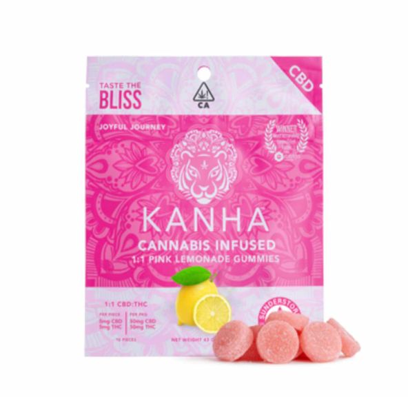 Kanha 1:1 Pink Lemonade Gummies 100mg