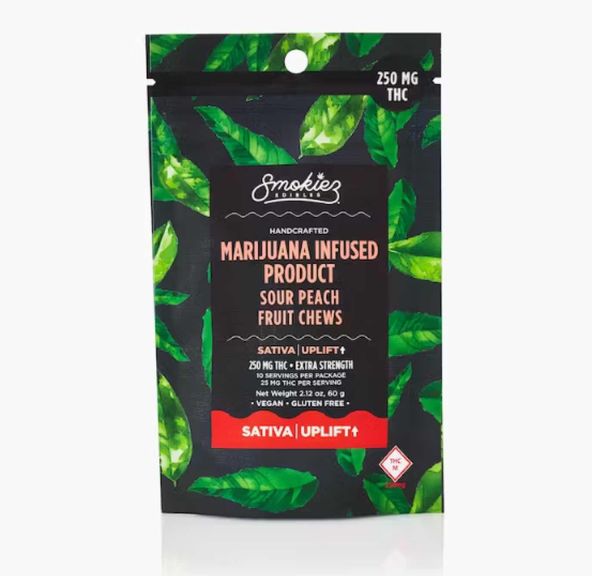 SATIVA Sour Peach Fruit Chews - 250mg