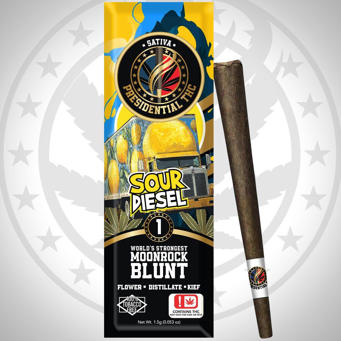 PRESIDENTIAL THC SOUR DIESEL MOONROCK BLUNT 1.5G