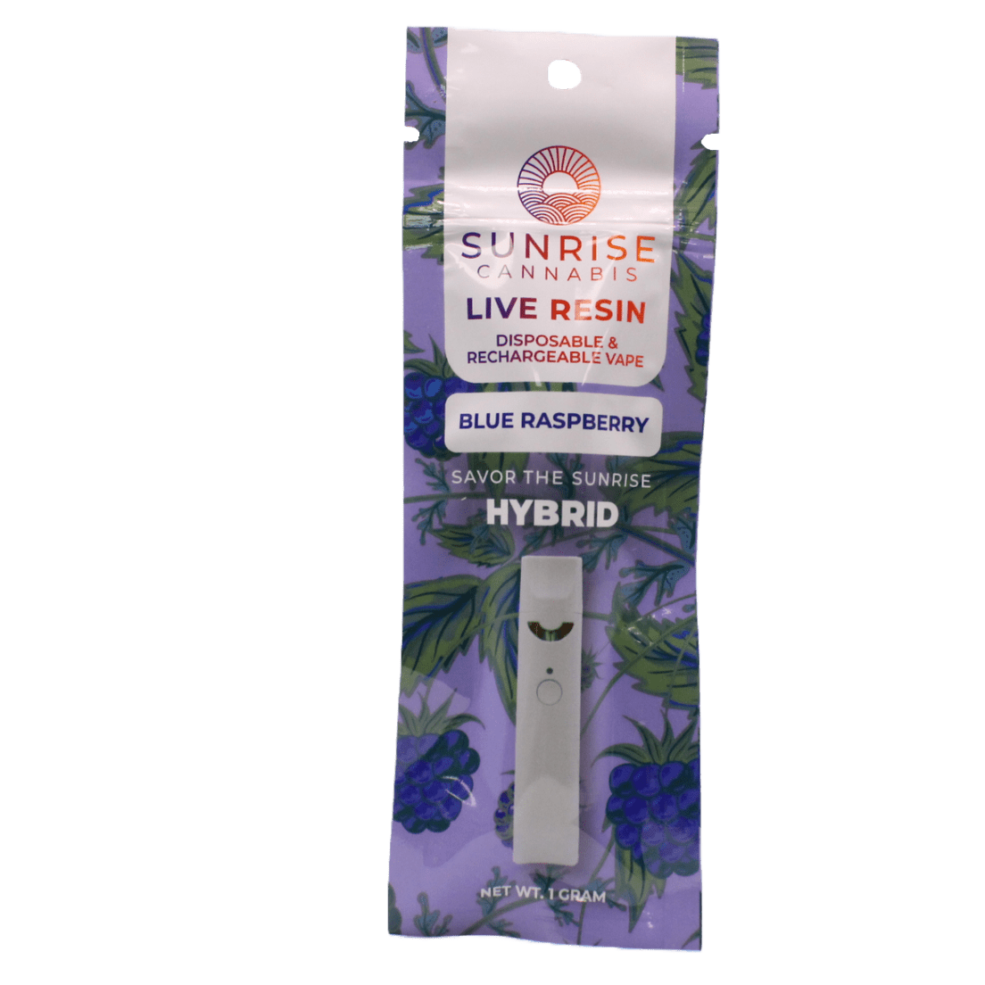 SUNRISE CANNABIS BLUE RASPBERRY LIVE RESIN DISPOSABLE 1G