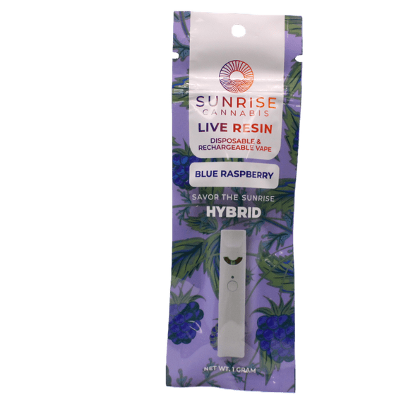 SUNRISE CANNABIS BLUE RASPBERRY LIVE RESIN DISPOSABLE 1G