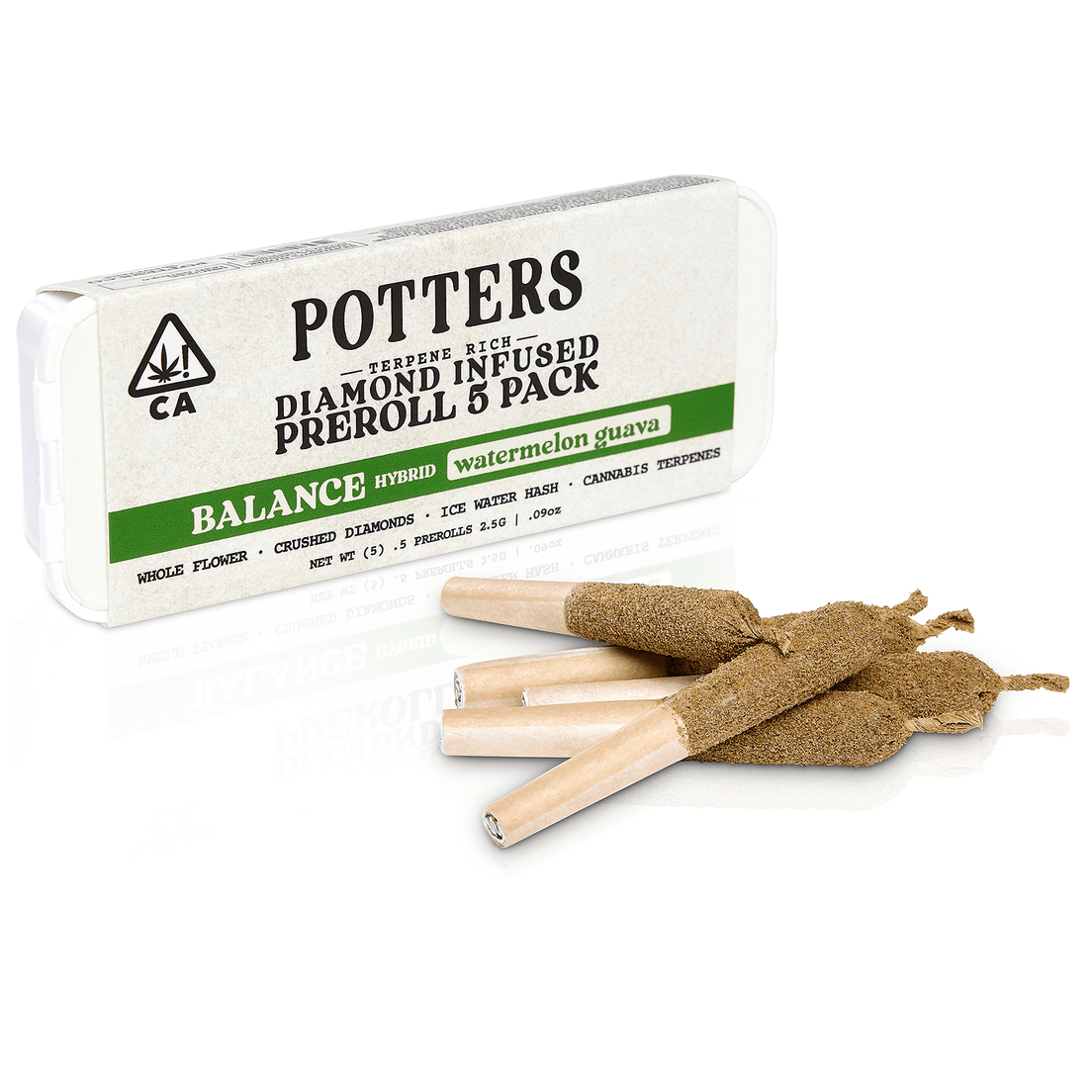 D. Potters 5pk x .5g Diamond Infused Pre Rolls - Watermelon Guava (H)