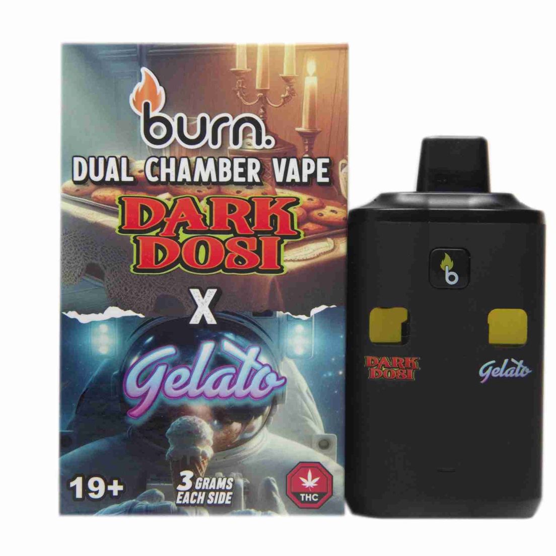 6 Gram Dual Chamber Burn Disposable – Dark Dosi + Gelato (3+3 Gram)