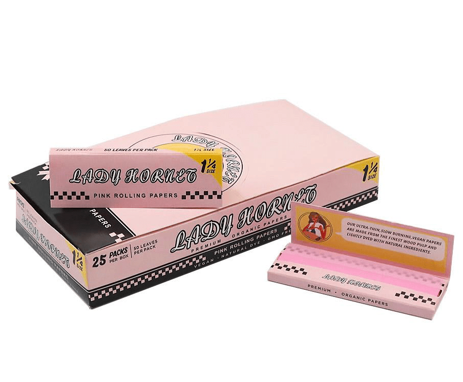 Pink Rolling Papers 1-1/4 Sized by Lady Hornet