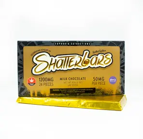 1200mg Indica Milk Chocolate Shatter Bar by Euphoria Extractions GOLDEN TICKET INSIDE