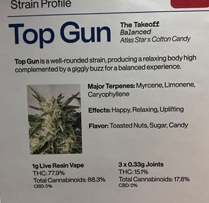 Dizgo Live Resin Vape Pen - Top Gun, 1g