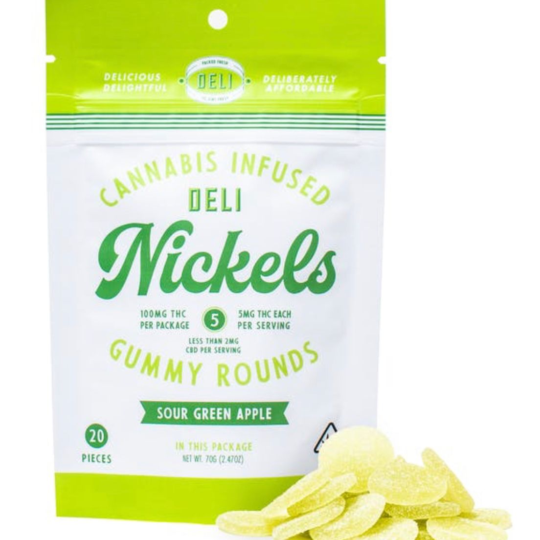 [Deli] Nickels - Sour Green Apple Gummy Rounds