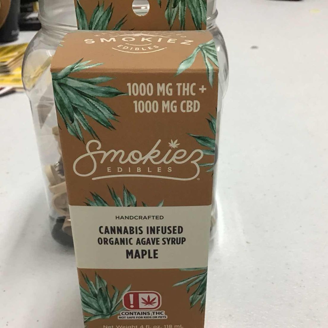 Agave Maple THC-CBD 1000mg-1000mg 4oz Smokiez