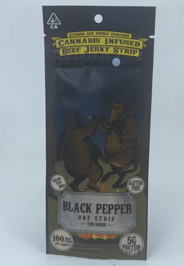 Cracked Pepper - Beef Jerky Strip (THC 100mg) by Stoned Age Edible Company