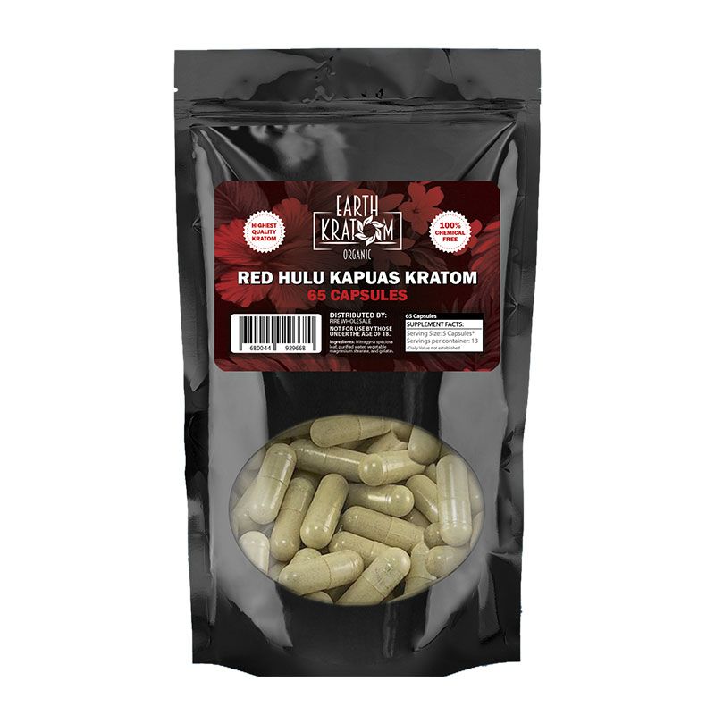 65ct Red Hulu Kratom Capsules