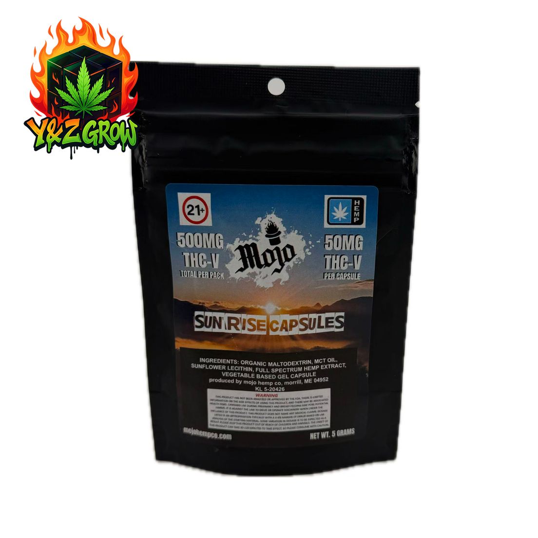 21+ Hemp Derived Mojo Nano Capsules - 500MG THC-V (50mg each) Sunrise