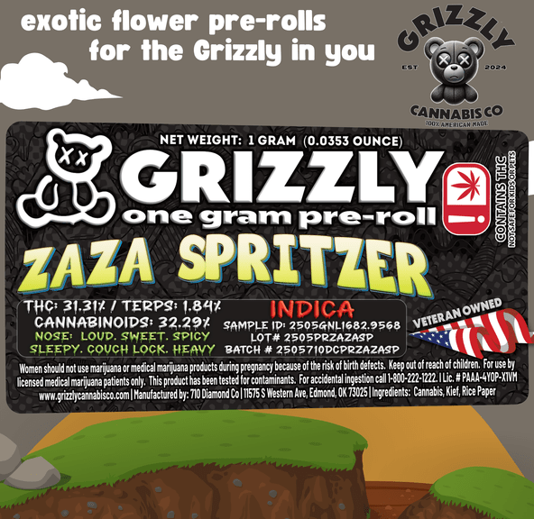 Grizzly 1G Pre Roll (Za Za Spritzer)