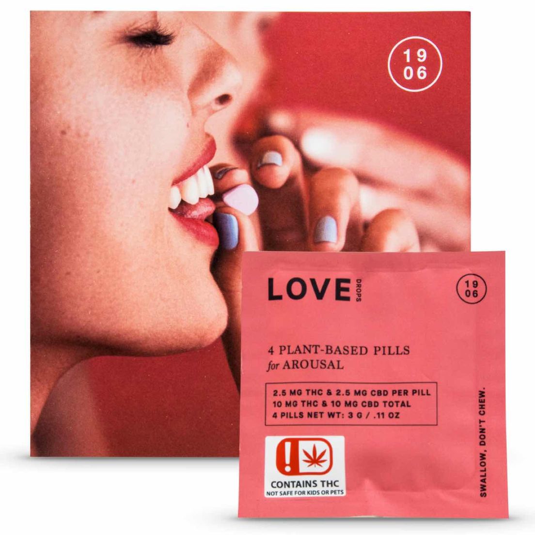 1906 - 10mg THC/ 10mg CBD Drops - Love (Pouch)