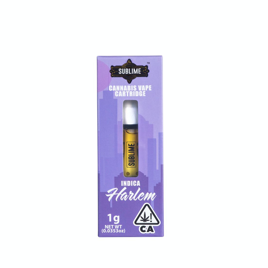 E. Sublime 1g THC Distillate Cartridge - Harlem GDP (I)