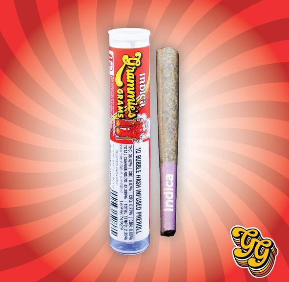GRAMMIES GRAMS TROPIC GELATO BUBBLE HASH INFUSED PREROLL 1G