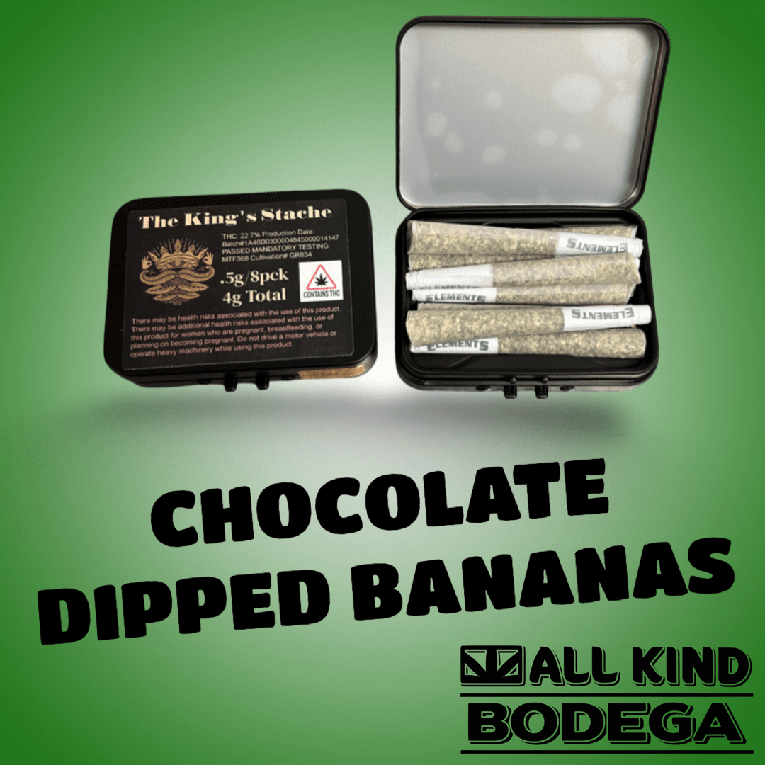 Chocolate Dipped Bananas .5g Preroll 8 Pack (Total Weight 4g) (@Thekingsstache)