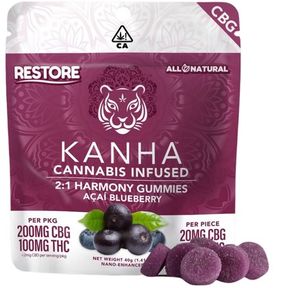 Kanha FX NANO Gummies Harmony Acai Blueberry 100mg THC / 200mg CBG