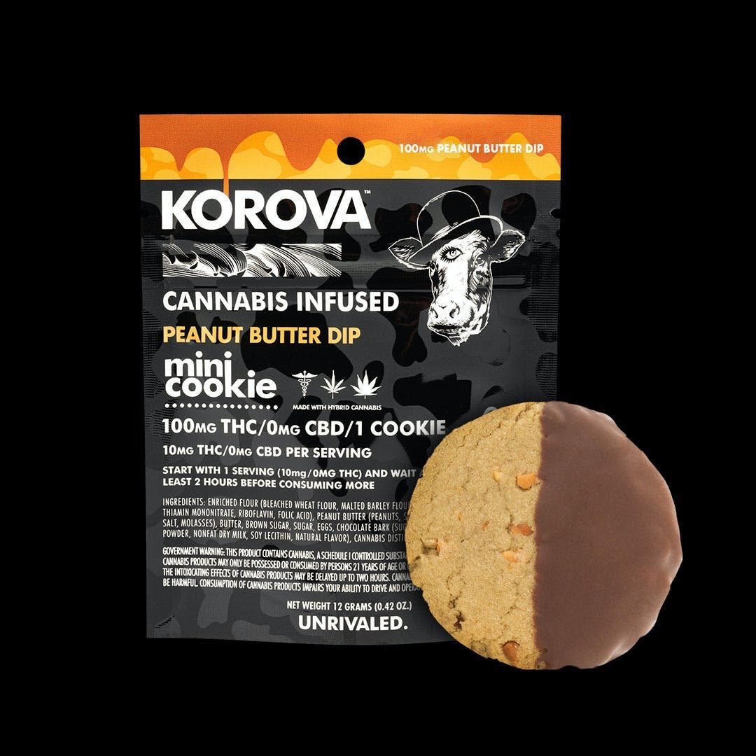 Korova Mini Dips THC - Peanut Butter Dip - 100mg / Case of 20