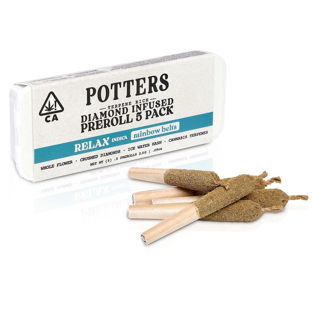 D. Potters 5pk x .5g Diamond Infused Pre Rolls - Rainbow Belts (I)