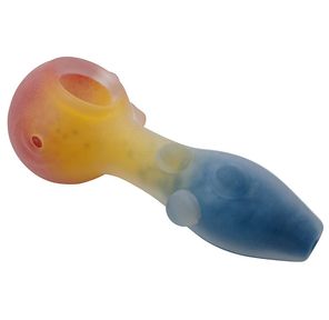 4" Frosted Tri Color Spoon Hand Pipe