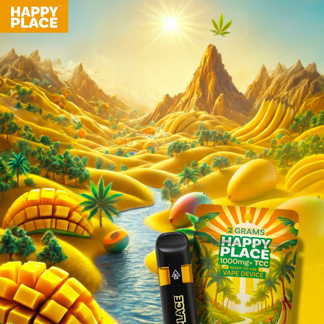 Happy Place - Banana Mango 2 Gram - ALL-IN-ONE