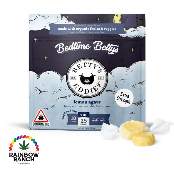 Betty's Eddies Bedtime Betties Taffies - *25mg each* - 250mg total - 10 pcs - Full Spectrum